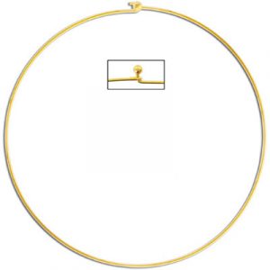 Necklace, choker wire with ball and hook ends, 15 cm (5.5 inches) diameter, gold plate. (SKU# CWNR1B/GL). Sold per pack of 12