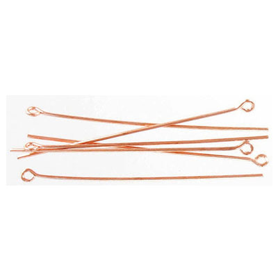 Broches avec oeillet, 50mm longueur, 0.8mm épaisseur de fil, 500 par paquet, plaqué couleur or rose. Vendu en paquet de 500. (SKU# EYT50MM/RG)