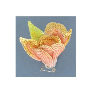 Sequin flower pin peach (SKU# FP2331/PEACH). Sold individually.