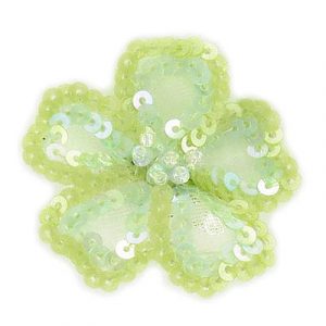 Sequin flower pin light green (SKU# FP2693/LTGRN). Sold individually.