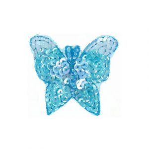 Sequin butterfly pin ab-aqua (SKU# FP2919/ABAQ). Sold individually.