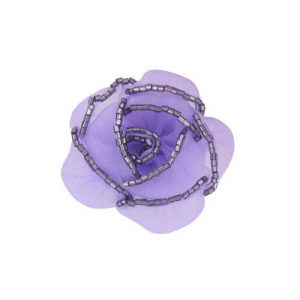 Beaded flower pin lilac (SKU# FP542/LILAC). Sold individually.