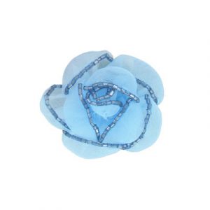 Beaded flower pin light blue (SKU# FP542/LTBL). Sold individually.
