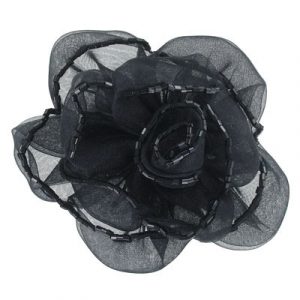 Flower pin 3 1/4 inch, black (SKU# FP548/BLK). Sold individually.