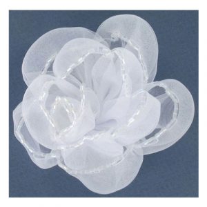 Flower pin 3 1/4 inch, white (SKU# FP548/WHT). Sold individually.