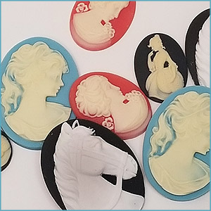 Cameo and Glass Cabochon