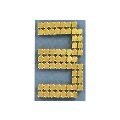 Iron-on mesh motif hot-fix no.3 gold (SKU# HFNo.3/GL). Sold per pack of 10