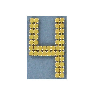 Iron-on mesh motif hot-fix no.4 gold (SKU# HFNo.4/GL). Sold per pack of 10