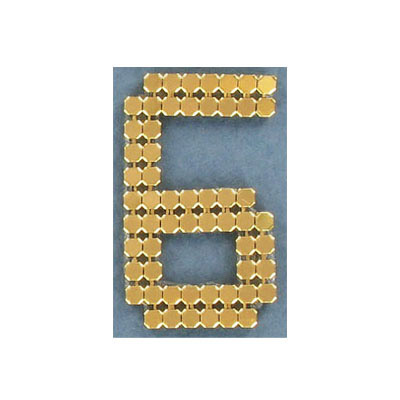 Iron-on mesh motif hot-fix no.6 gold (SKU# HFNo.6/GL). Sold per pack of 10
