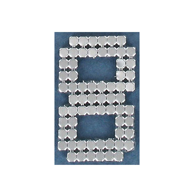 Iron-on mesh motif hot-fix no.8 silver (SKU# HFNo.8/SI). Sold per pack of 10