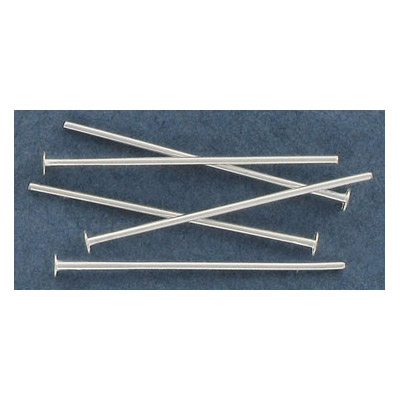 Broches avec tête, 25mm longueur, 0.7mm épaisseur de fil, 500 par paquet, plaqué couleur argent . Vendu separement. (SKU# HPT25MM/SPL)