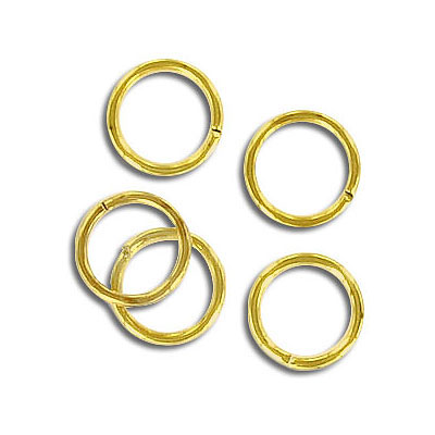 Anneau simple, 10mm diamètre extérieur, (1mm fil) plaqué or. Vendu en paquet de 1000. (SKU# JR10MM10/GL)