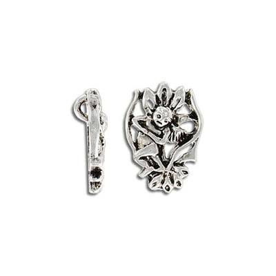 Metal pendant, 12x19mm, angel, antique silver. (SKU# MP1176/OXWH). Sold per pack of 25