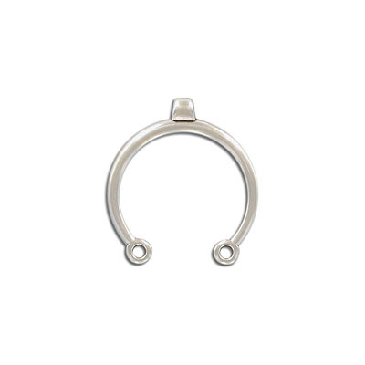 Pendentif en métal, pendentif cercle ouvert, 1 anneau, zamak (alliage de zinc), argent antique. Vendu en paquet de 6. (SKU# MP3415/OXWH)