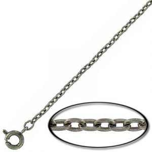 Chaîne de cou, acier, finition étain, 18 pouces. Vendu en paquet de 12. (SKU# NC250F18/PP)