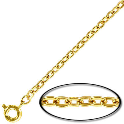 Chaîne de cou, acier, plaqué or, 24 pouces. Vendu en paquet de 12. (SKU# NC280F24/GL)