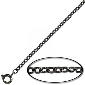 Neck chain, steel, 18 inch, black nickel plated. (SKU# NC860FR18/BN). Sold per pack of 12