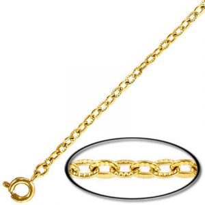 Neck chain, steel, 18 inch, gold plated. (SKU# NC860FR18/GL). Sold per pack of 12