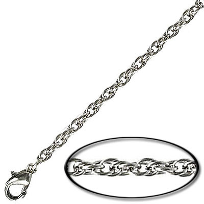 Neck chain, steel, imitation rhodium plated, 24 inch. (SKU# NCD25024/WH). Sold per pack of 12
