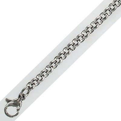 Neckchain, rolo, 3.50mm width x 0.75mm thickness, stainless steel, rolo, 18 inch. (SKU# NCROLO3-18/SS). Sold individually.