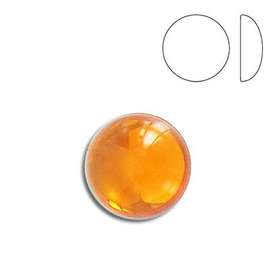 Cabochon en plastique, rond, 13mm, topaze. Vendu en paquet de 100. (SKU# PC13MM/227)