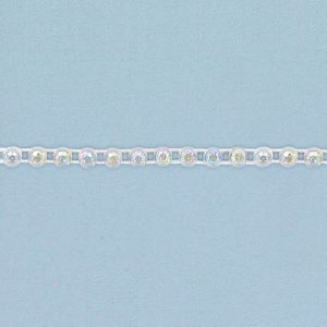 Galon pierres du Rhin, 1 rangée, ss8, bande plastique transparente, ab/cristal. La commande minimum est de 1 metre. (SKU# RBP081C301)