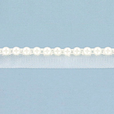 Rhinestone banding, pearl w/tape (SKU# RBT8050T/022). Minimum order is 1 meter.