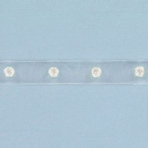 Galon pierres du Rhin, cristal sur ruban élastique transparent. La commande minimum est de 1 metre. (SKU# RBTDE20/010)