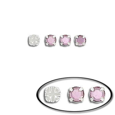 Sew-on jewel rosemonte mc light amethyst/silver, ss12 size (SKU# RMMC/SS12/214). Sold per pack of 144