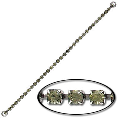 Rhinestone component, rhinestone dress strap, black diamond/black (SKU# RS7853/204GM). Sold individually.