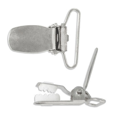 Suspender clip w/rubber, nickel plate. (SKU# SC30033/WH). Sold per pack of 144