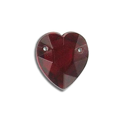 Pierre à coudre, 11x10mm, en forme de cœur, siam. Vendu en paquet de 72. (SKU# SJ11X10/225)