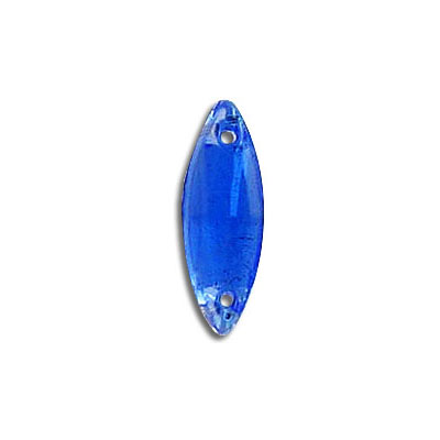 Pierre à coudre navette saphir, 18x6mm. Vendu en paquet de 72. (SKU# SJ18X6/224)