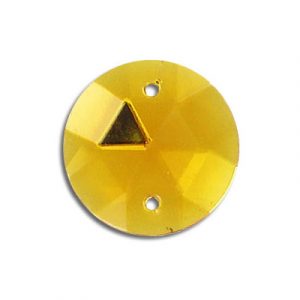 Sew-on jewel round, topaz, 20mm size (SKU# SJ20MM/227). Sold per pack of 12