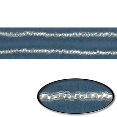 Banding, rocailles on thread, 10/0 size, silver lined crystal, 50 meters spool (SKU# SM10/78102). Sold per pack of 1 spool(s).