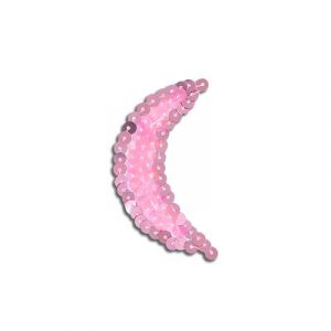 Appliques en paillettes, lune, rose, 3x5.5cm (1.25"x2"). Vendu en paquet de 12. (SKU# SM1676/PK)