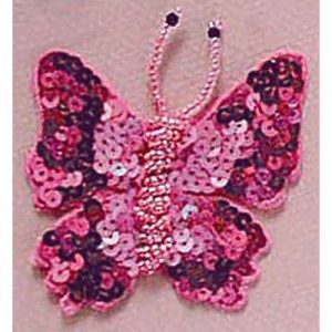 Sequin motif butterfly, fuchsia (SKU# SM3127/FU). Sold individually.