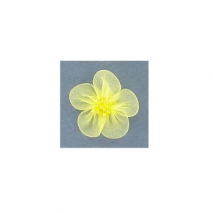 Appliques en paillettes, fleur, jaune, 3cm (1.25"). Vendu en paquet de 12. (SKU# SM3230/YEL)