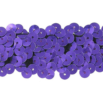Stretch sequins 3-row purple banding (SKU# SM3R/PUR). Minimum order is 1 meter.