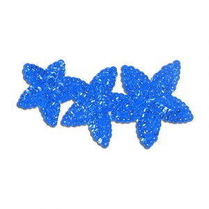 Sequin motifs, 13x7cm, 5"x2.75", 3 stars, roy (SKU# SM880/ROY). Sold individually.
