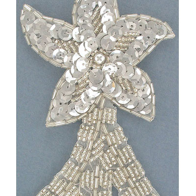 Sequin motifs, silver star (SKU# SMBE231/SI). Sold individually. - Image 2