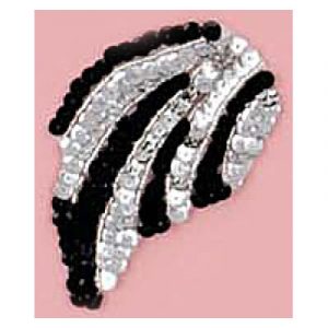 Sequin motif black/silver (SKU# SMDC8512/BLKSI). Sold individually.