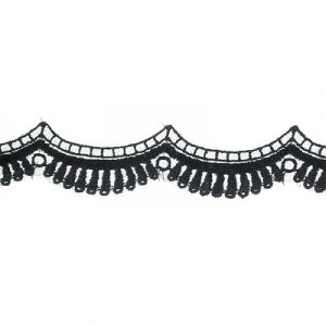Frange rayonne, 18mm, noir, 13.7 metres. Vendu en paquet de 1 bobine(s). (SKU# SMF1086/BLK)