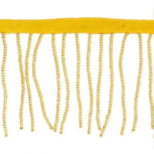 Frange, 2 pouces, perles de rocaille, or. La commande minimum est de 1 verge. (SKU# SMF4522/GL)