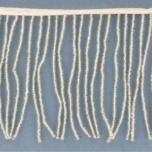 Frange, 3 pouces, perles de rocaille, argent. La commande minimum est de 1 metre. (SKU# SMF4523/SI)