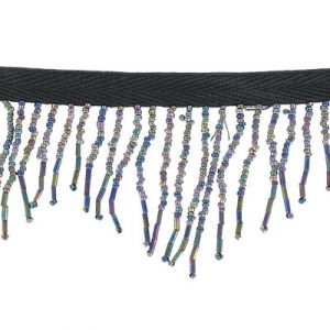 Frange zig-zag bleu iris mat. La commande minimum est de 1 verge. (SKU# SMF828/MBLIR)