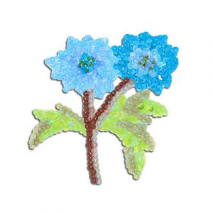 Sequin beaded motif hotfix (SKU# SMHF2086/BL). Sold individually.