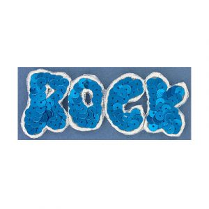 Appliques en paillettes, aqua, 9x3.5cm (3.5"x1.25"). Vendu separement. (SKU# SMHF3087/AQ)