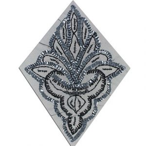 Appliques en paillettes, carreau, noir, 17x24cm, 6.5"x9.25". Vendu separement. (SKU# SMTT31414/BLK)