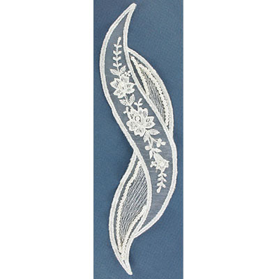 Appliques en paillettes, blanc, 6x25cm (2"x10"). Vendu separement. (SKU# SMTT31508/WHT)